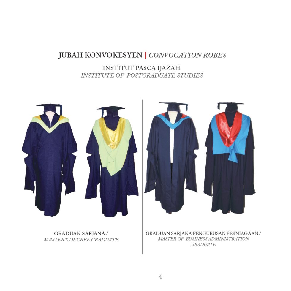 Robe for Each Institute | Universiti Kuala Lumpur Convocation